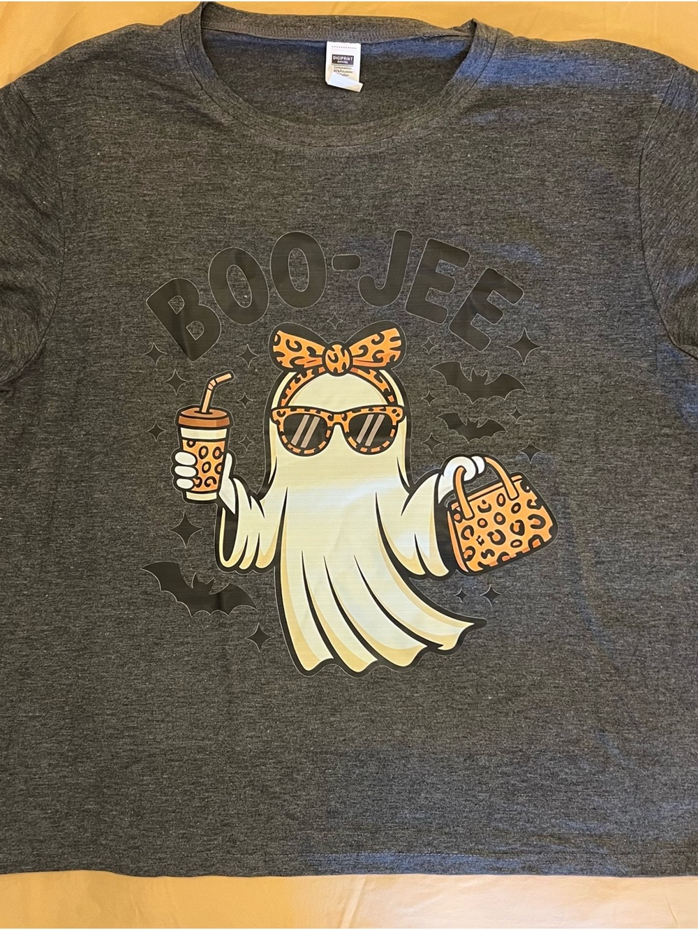 BOO-JEE Ghost Graphic Tee - Women’s  Gray T-shirt NWOT